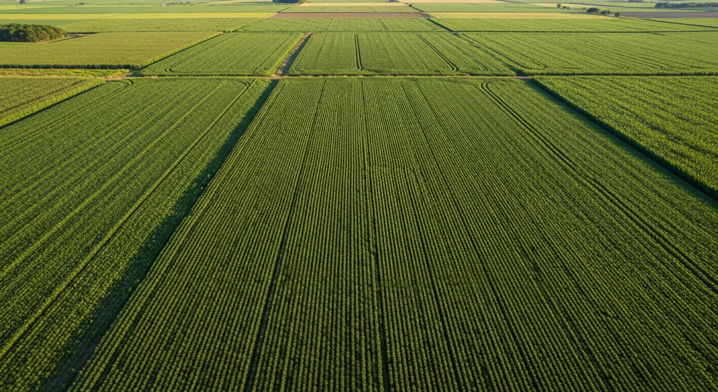 Campo de soja o maíz latinoamericano